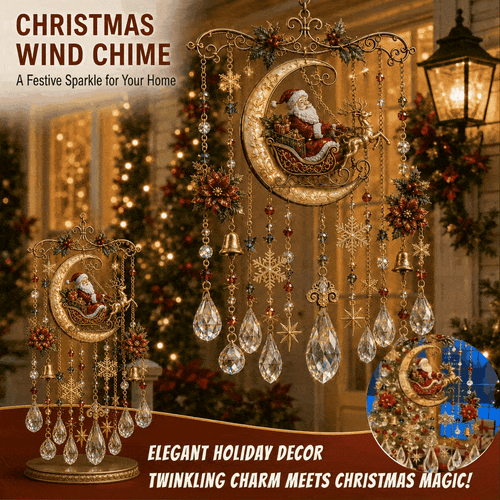 🎄✨ Christmas Stained Glass Suncatcher Wind Chime – Sparkling Crystal Drop Window Decor | 🔥 50% OFF