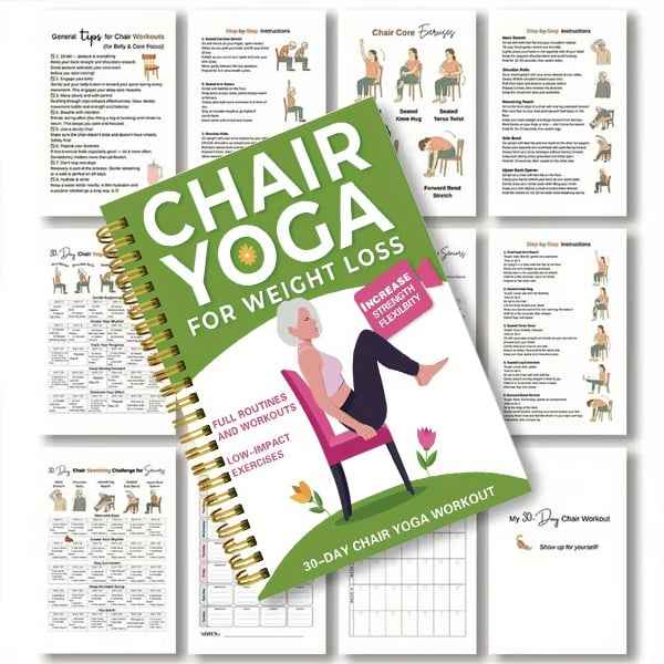 🔥30-Day Chair Yoga Weight Loss Spiral-Bound Notebook & Step-by-Step Exercise Guide - At-Home Fitness Journal