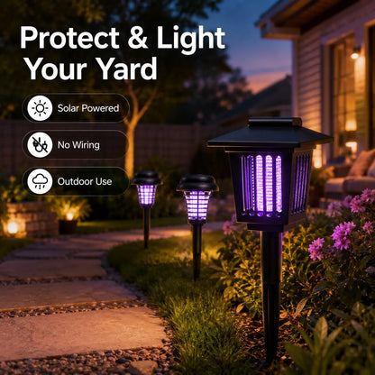 🦟 Solar Mosquito Zapper Light | Outdoor UV Insect Killer Lamp