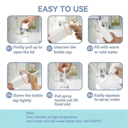 💧 Portable Bidet with Extendable Retractable Nozzle 🧼 – Perfect for Wudu & Daily Hygiene, 13.5 oz, Leak-Proof