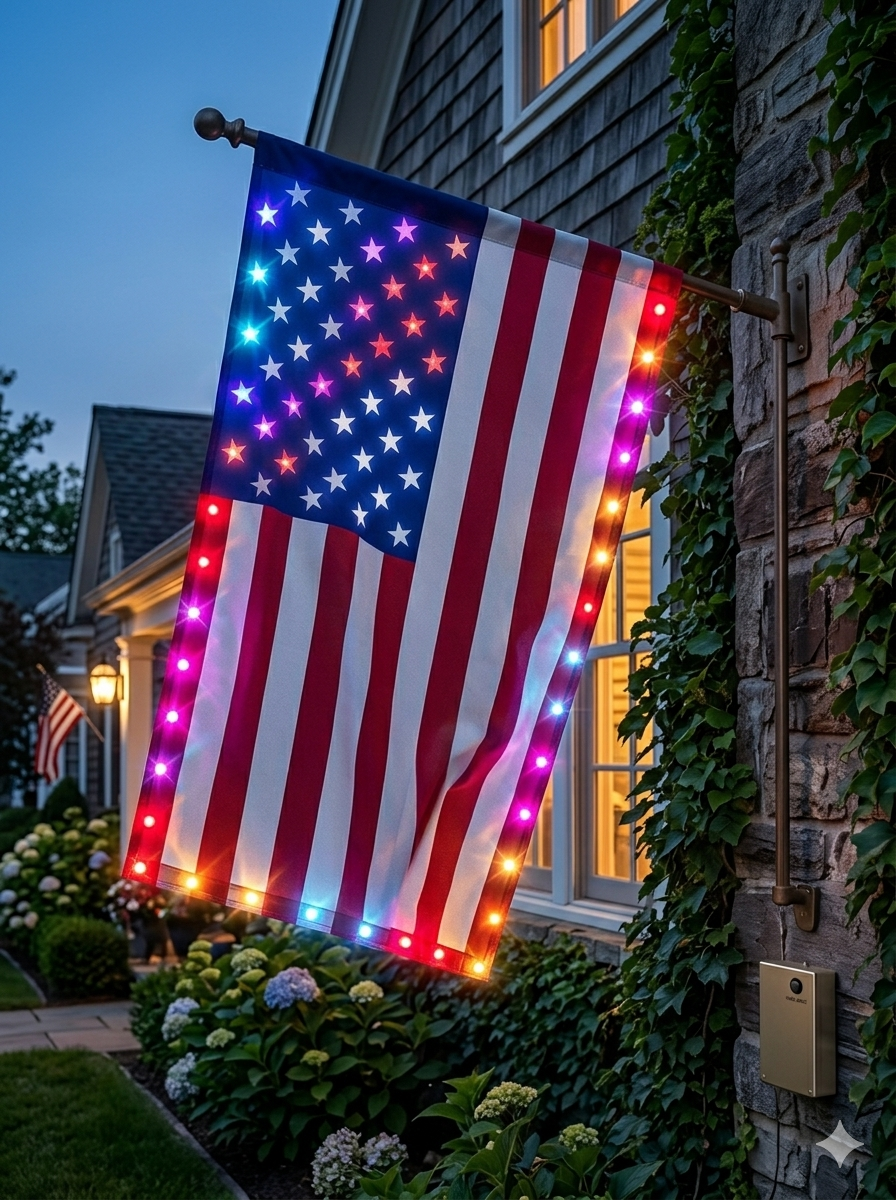 Last Day 48% OFF🔥 🦅 Illuminated 250th Anniversary USA Commemorative Flag - Premium LED Edition (3x5 Ft)