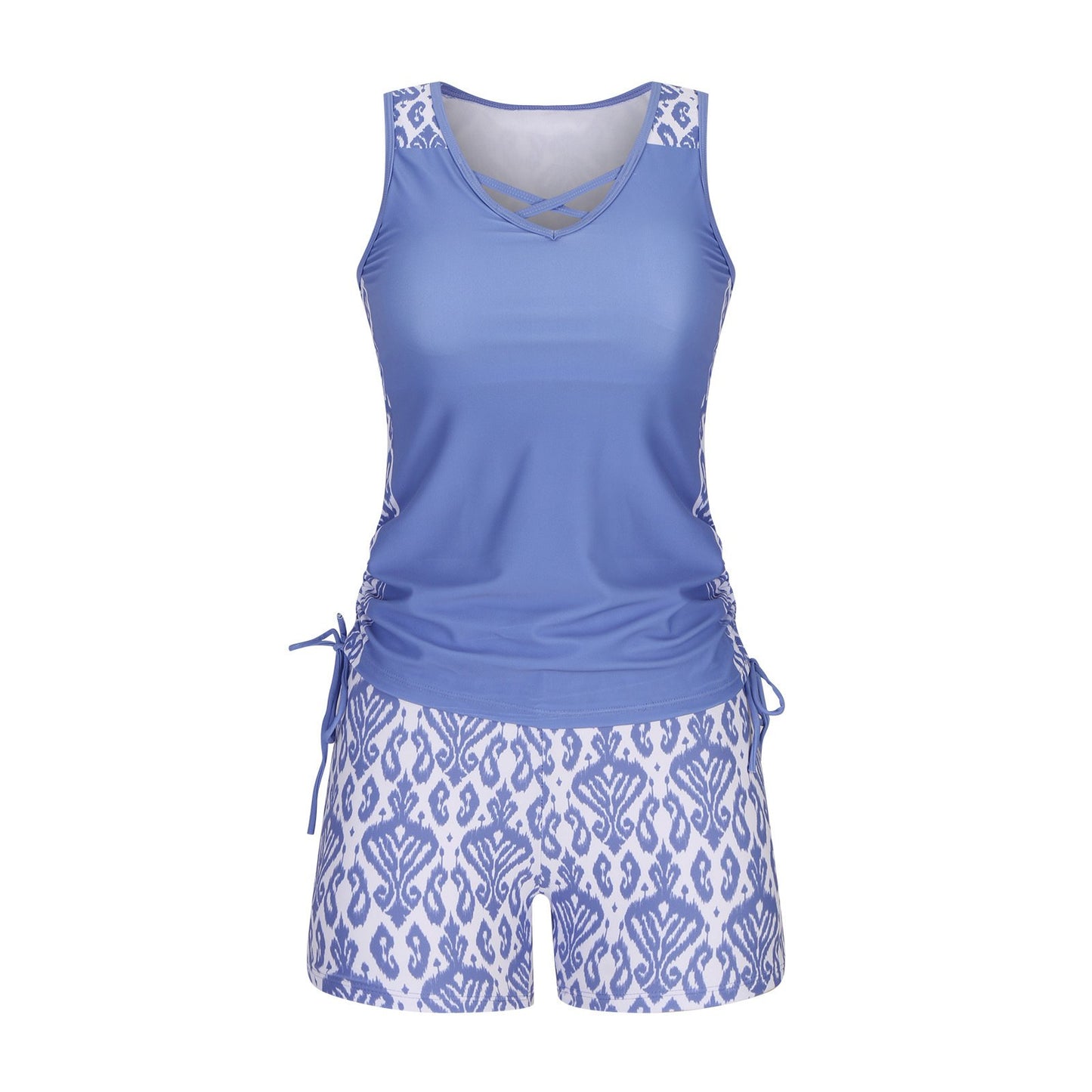⏰LAST DAY 48% OFF - Miraclesuit Women's Tummy Control Tankini Set with Built-In Bra – Flattering Boho Swimwear with Shorts🔥