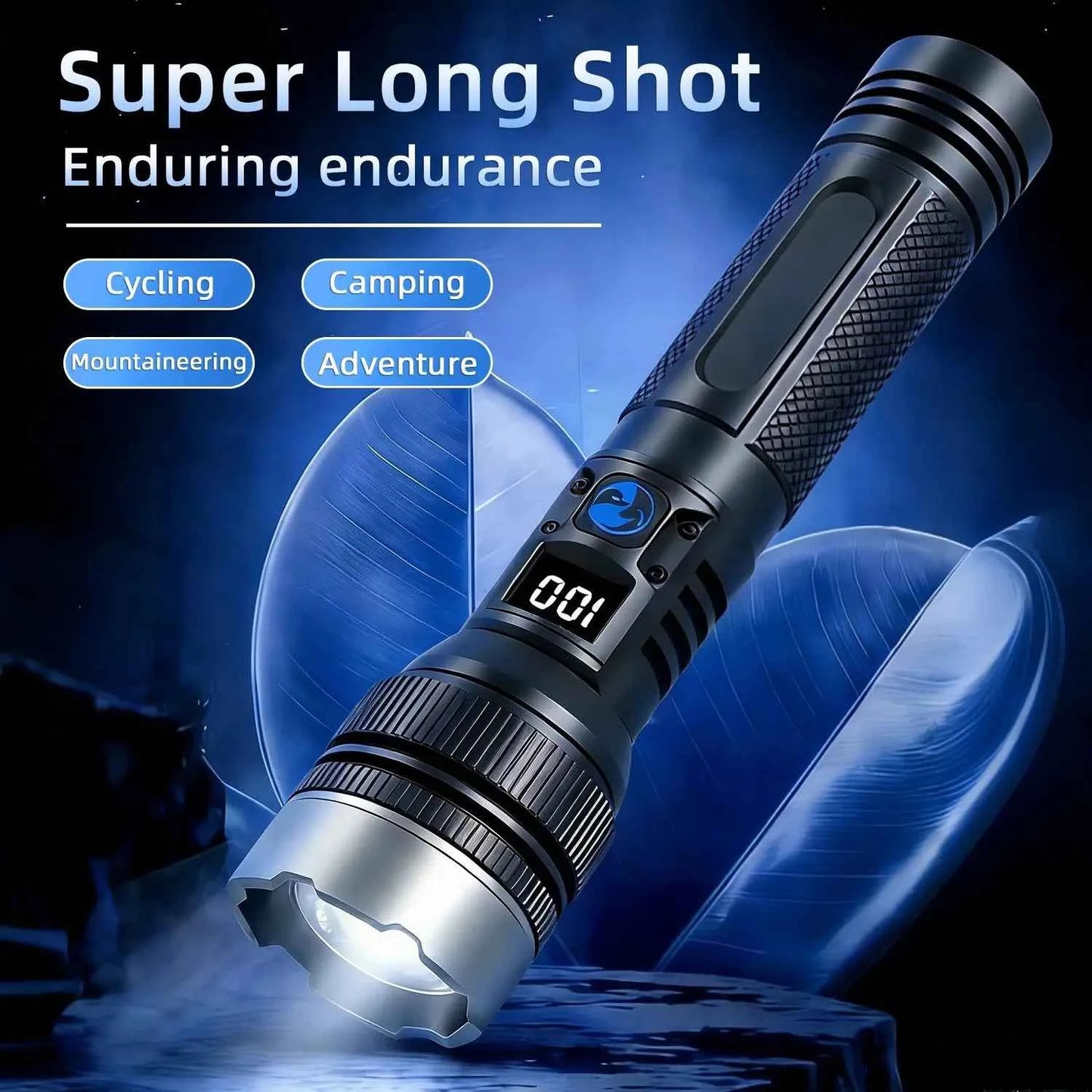 ⚡ Flashlight with Power Bank | Rechargeable Zoomable LED Light
