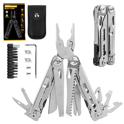 28-in-1 Multitool with Large Scissors | Compact Outdoor Tool for Camping & Repairs