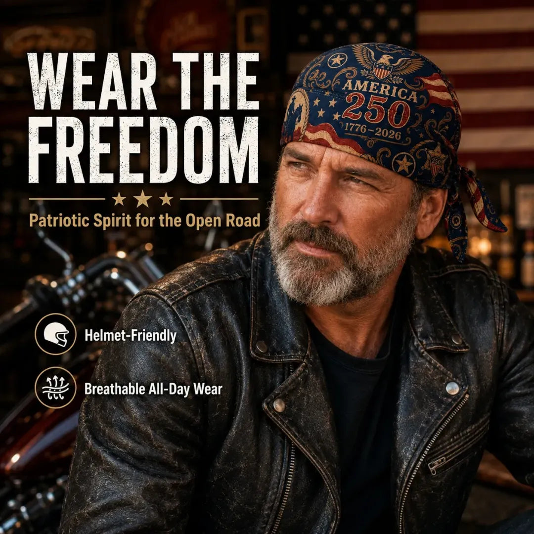 🚨FLASH SALE - 🎖️America 250 Tribute Biker Do Rag(✨Moisture-Wicking All-Day Comfort}