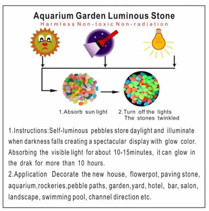 🌈🎁2CM Colorful Glow-in-the-Dark Garden Rocks for Pathways & Decor
