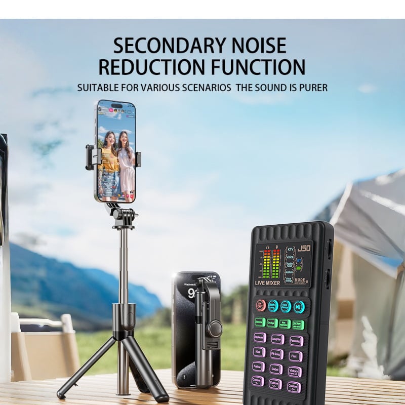 🎤 Portable Live Sound Card & Voice Changer | Multi-Functional Audio Mixer for Streaming, Gaming & Recording