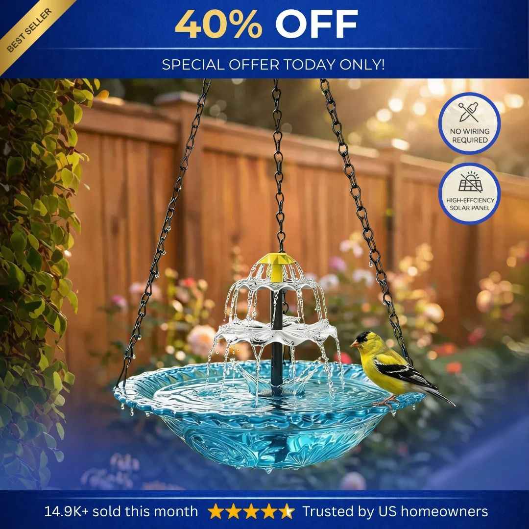 🐦 Solar Bird Bath Fountain | Hanging Cascade Garden Decor