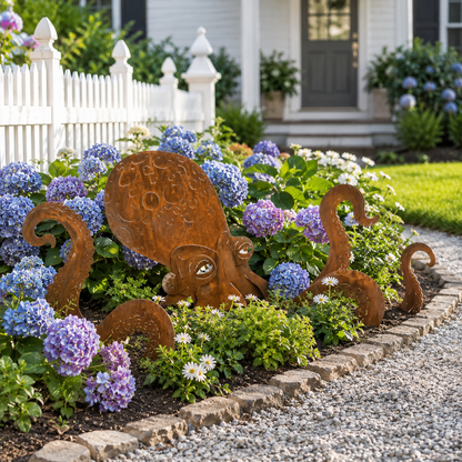 🏡Make Your Garden Special✨Rust Patina Giant Squid Garden Sculpture