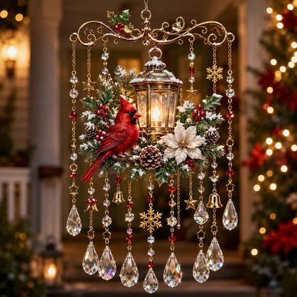 🎄✨ Christmas Stained Glass Suncatcher Wind Chime – Sparkling Crystal Drop Window Decor | 🔥 50% OFF