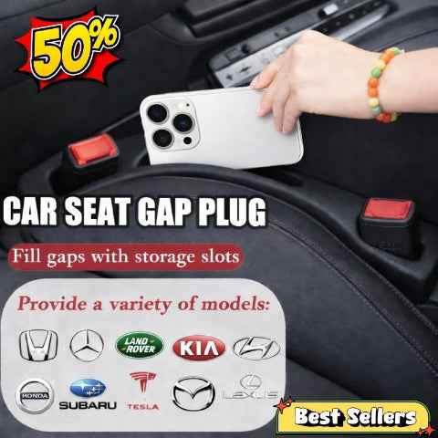 🚗 Car Seat Gap Plug with Storage | Custom Logo Organizer