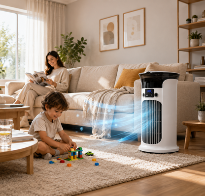 ❄️ 2026 Hot Sale | 3-in-1 Portable Air Cooler ❄️ Portable Mist Air Cooler with LED Night Light