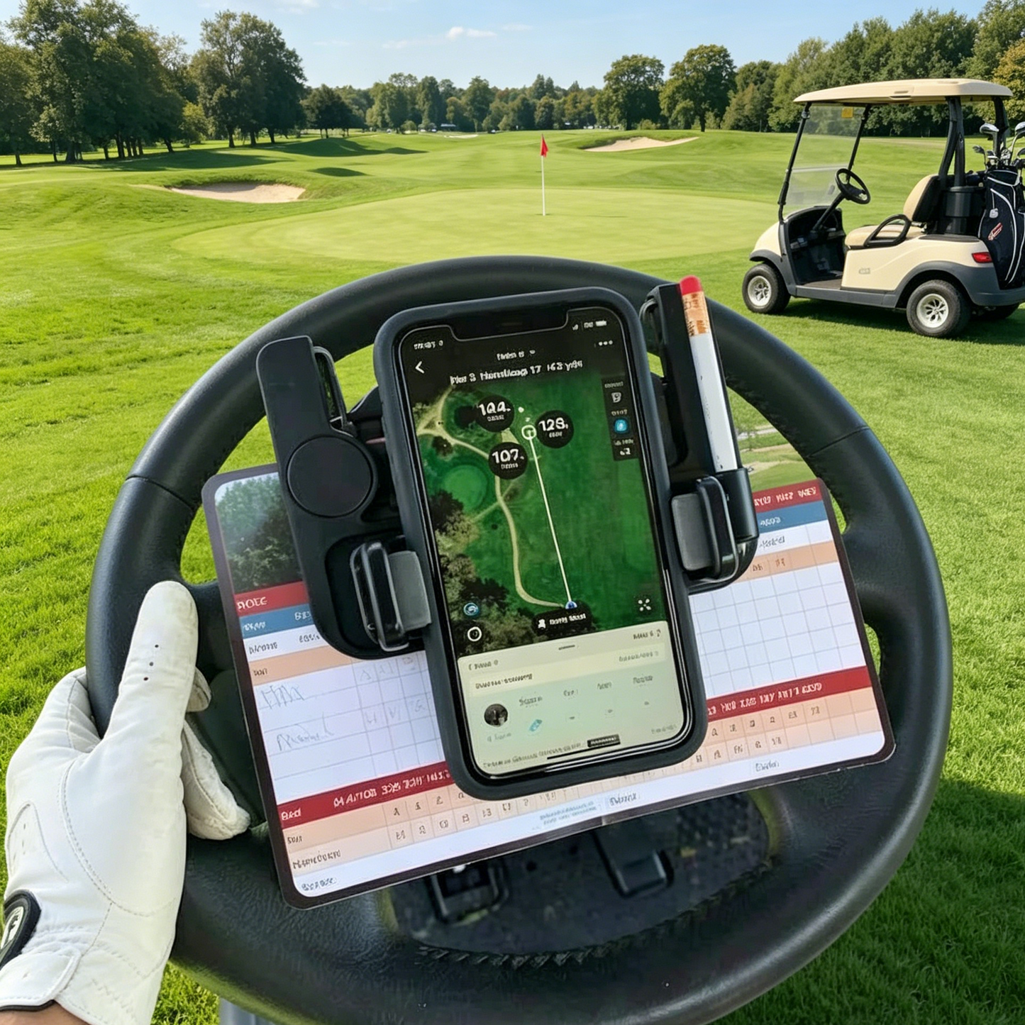 🔥Last Day 48% OFF|🌟⛳ Golf cart steering wheel phone holder🏌️