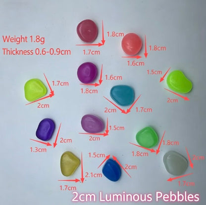 🌈🎁2CM Colorful Glow-in-the-Dark Garden Rocks for Pathways & Decor