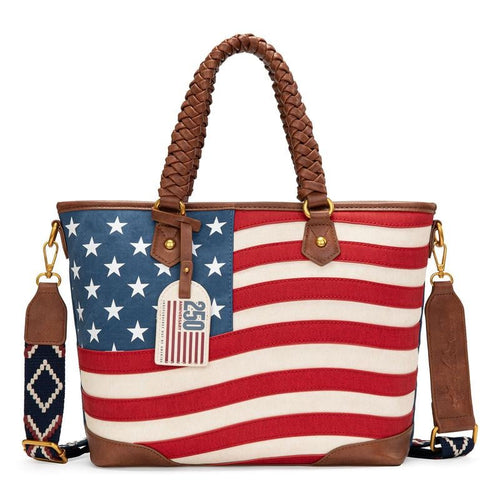 🔥50% OFF TODAY🔥 Vintage American Flag Tote Bag 🇺🇸 Western Patriotic Handbag for Women
