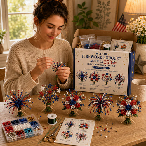 🔥LAST DAY 52% OFF-America 250 Beaded Bouquet DIY Kit💐