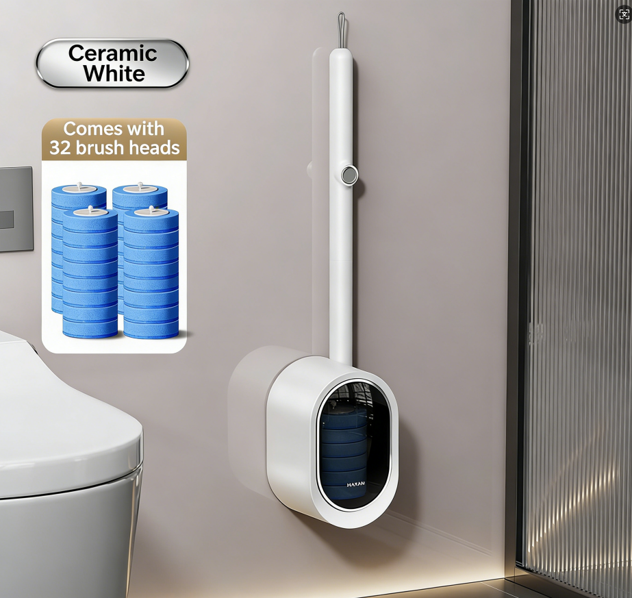 🧽 Toilet Scrubber | Disposable Pads | No Mess Cleaning
