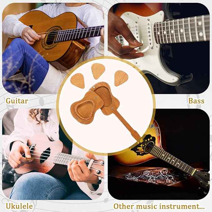 🎁Mini Cute Edition Wooden Guitar Plectrum Case🎸