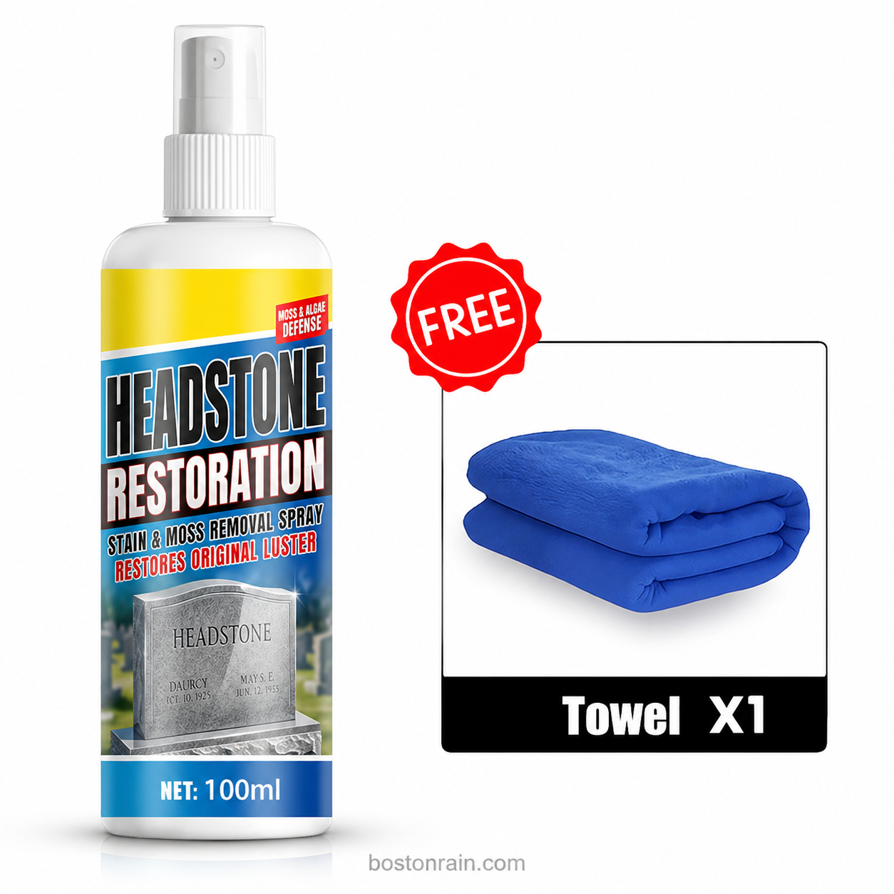 🔥Last Day Promotion⏰🎁Headstone Cleaning & Restoration Spray – Remove Stains Instantly