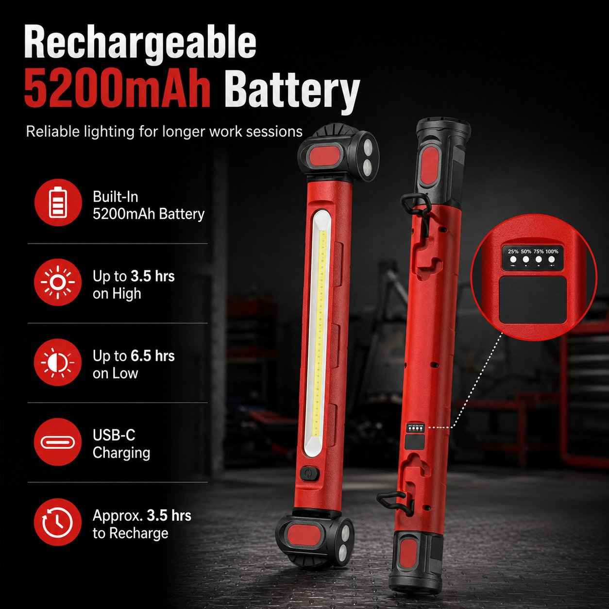 Father's Day Promotion SAVE 49% 🔥3000LM Rechargeable Magnetic LED Work Light Bar