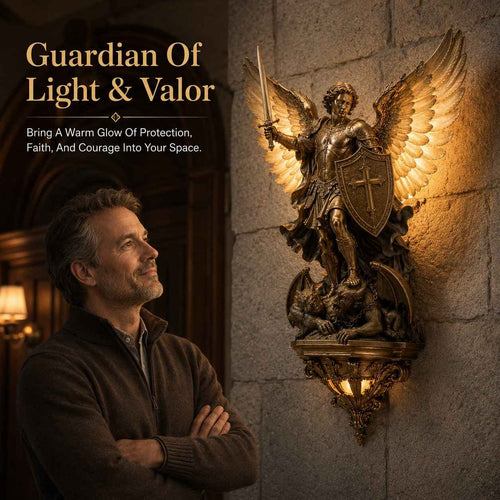 🔥 Divine Archangel Wall Light | A Symbol of Protection & Faith