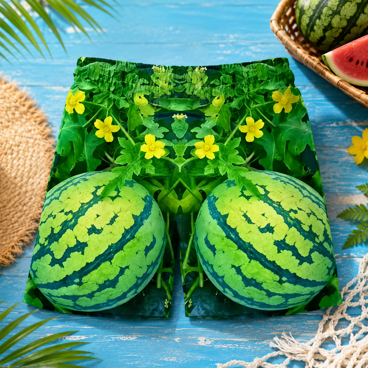 🍉 3D Watermelon Print T-Shirt & Shorts Set – Funny Summer Outfit