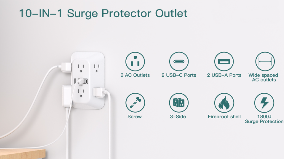 🔥 Multi Plug Outlet Extender | USB Charger