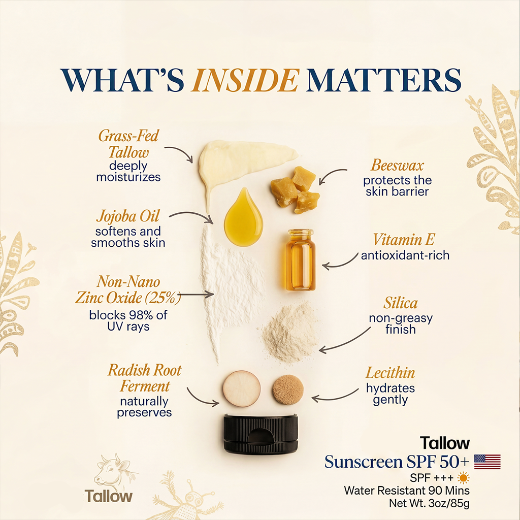 🔥BUY 1 GET 1 FREE🔥Safe&SPF 50++🧴Organic Tallow Sunscreen
