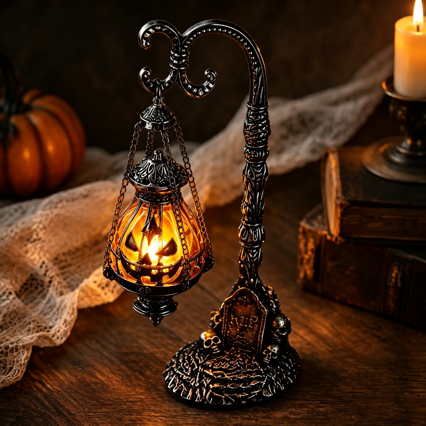 🖤✨ Limited Time 50% OFF✨ Gothic Pumpkin Lantern Stand | Elegant Halloween Atmosphere Decoration