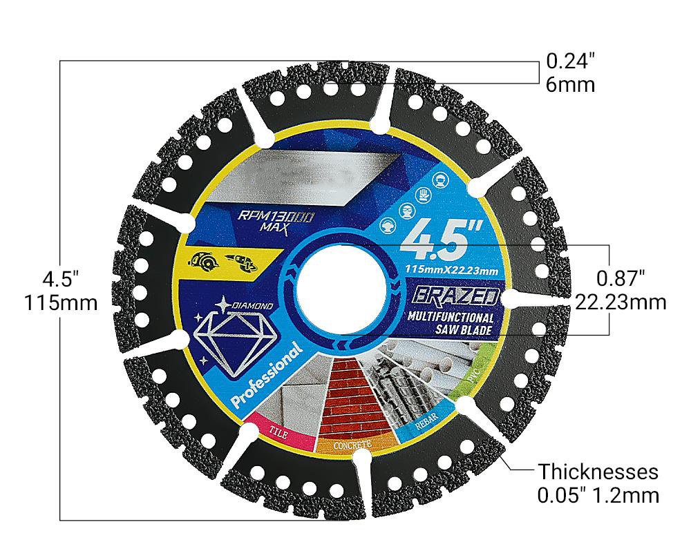 ⚙️ 4.5" Angle Grinder Blade | Dry Cut Multi-Material Tool