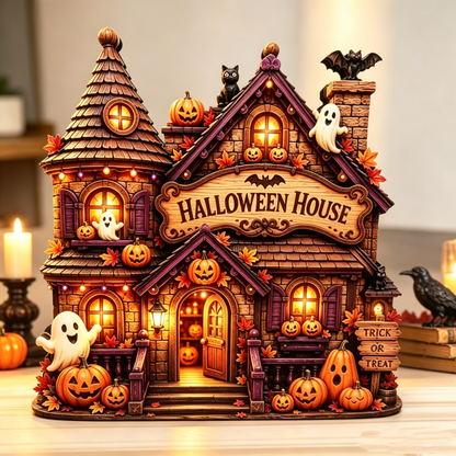 🎃🔥 Today 49% OFF🔥 Pumpkin House Desktop Decoration | Cozy Halloween Holiday Ornament for Home & Office