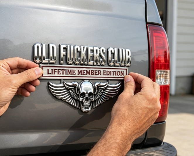 😎🔥 Limited Offer 49% OFF✨ Old Guys Club Vehicle Badge | Funny Car Accent & Gift for Car Lovers