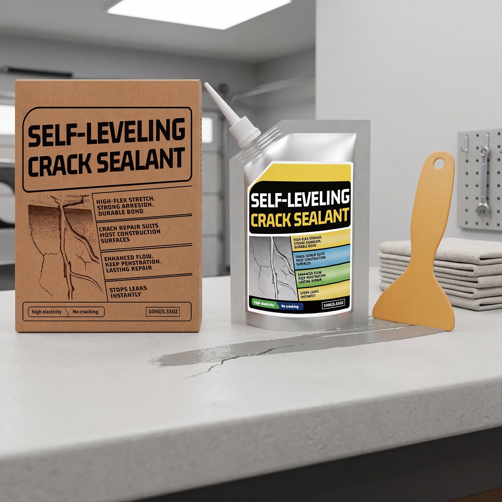 🛠️ Concrete Crack Filler & Sealant | Quick-Dry Waterproof Repair