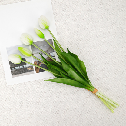 Last Day Promotion! 🔥Outdoor/Indoor UV Resistant & Waterproof Faux Tulip Bouquet 10Pcs Artificial Flower Decor ✅