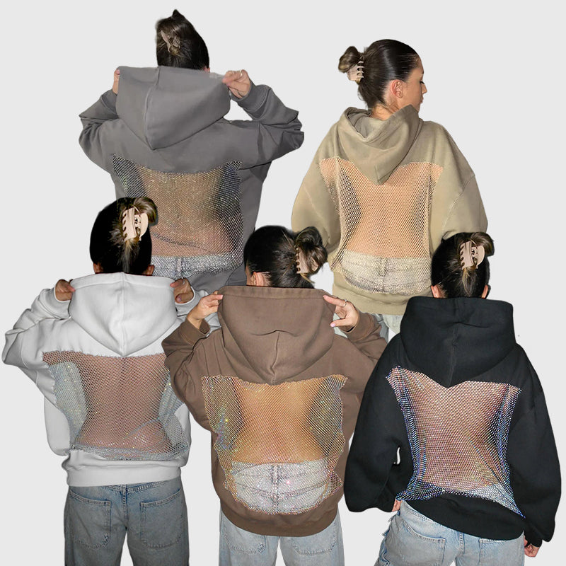 💥 50% OFF Final Sale – Crystal Mesh Hoodie ✨