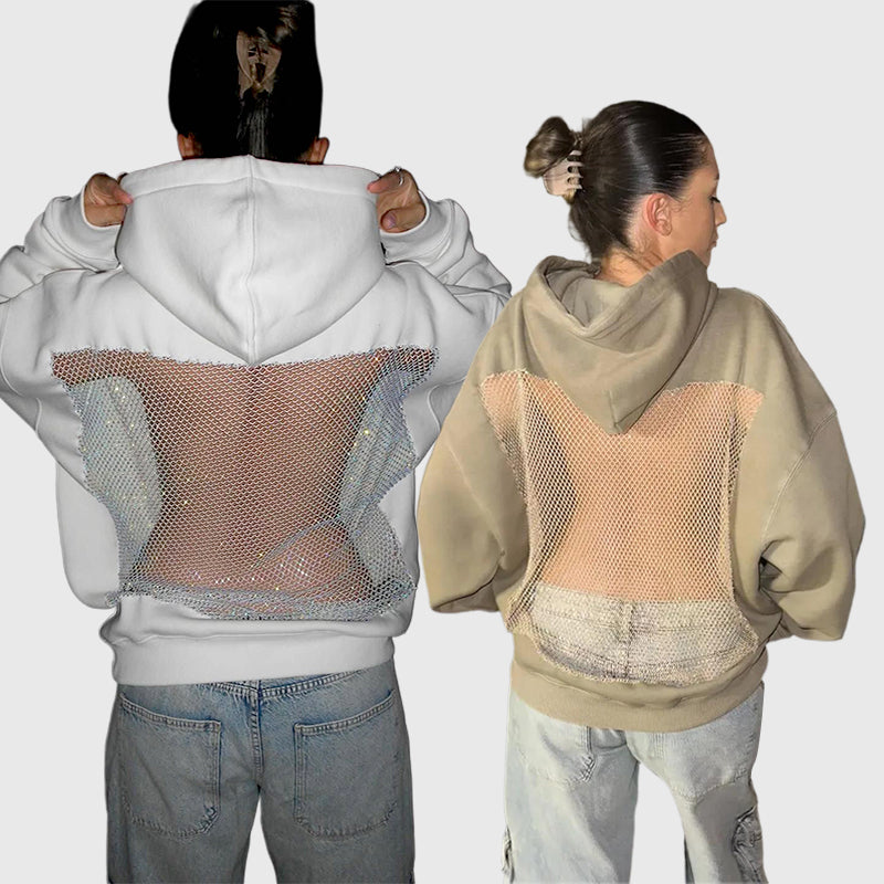 💥 50% OFF Final Sale – Crystal Mesh Hoodie ✨