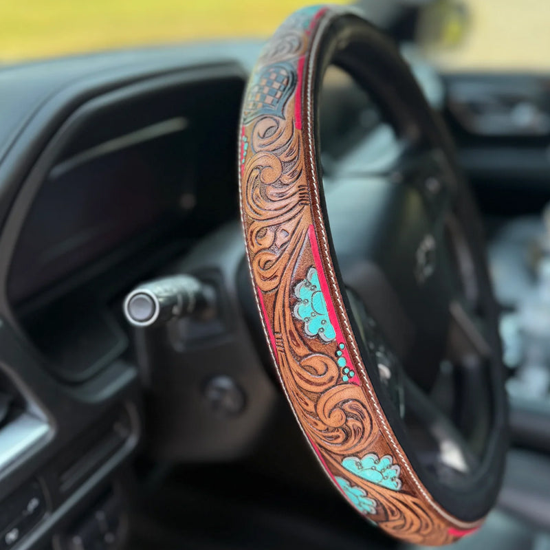 🤠 Give Your Ride That Wild West Energy🛞Western Cowboy Steering Wheel Cover