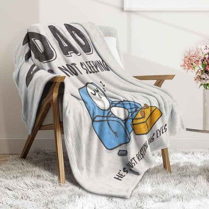 🔥Father’s Day 49% Off🔥Dad Is Not Sleeping Funny Flannel Blanket