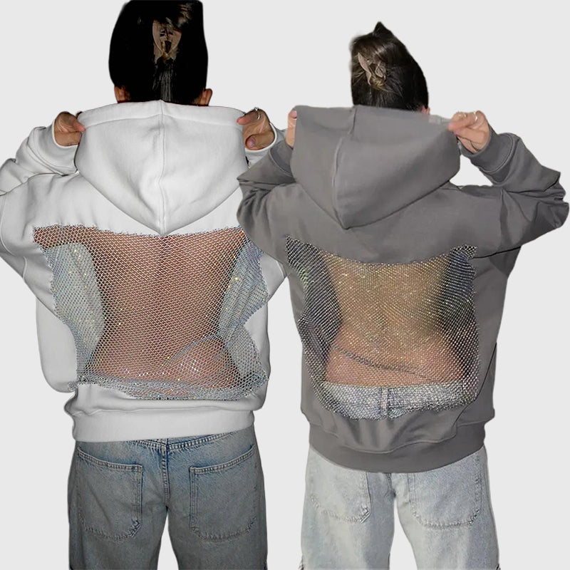 💥 50% OFF Final Sale – Crystal Mesh Hoodie ✨