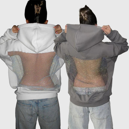 💥 50% OFF Final Sale – Crystal Mesh Hoodie ✨