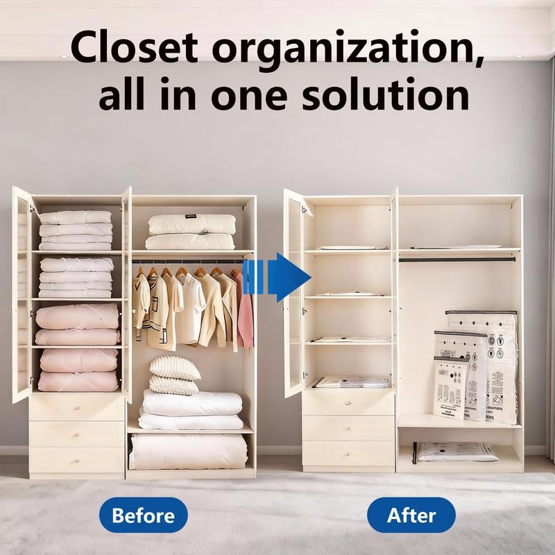 Space-Saving Vacuum Storage Bags with Electric Pump – Multiple Sizes for Clothes, Bedding & Travel