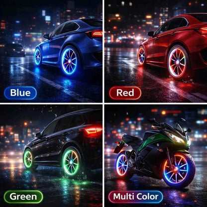 🚗 LED Wheel Light Valve Caps | Waterproof Vibration-Sensitive Glow