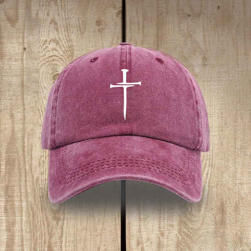 ✝️ Minimalist Three Nails Cross Hat | Christian Art & Faith