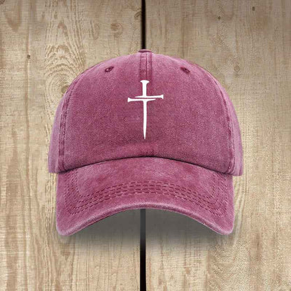 ✝️ Minimalist Three Nails Cross Hat | Christian Art & Faith