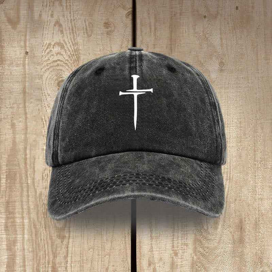 ✝️ Minimalist Three Nails Cross Hat | Christian Art & Faith