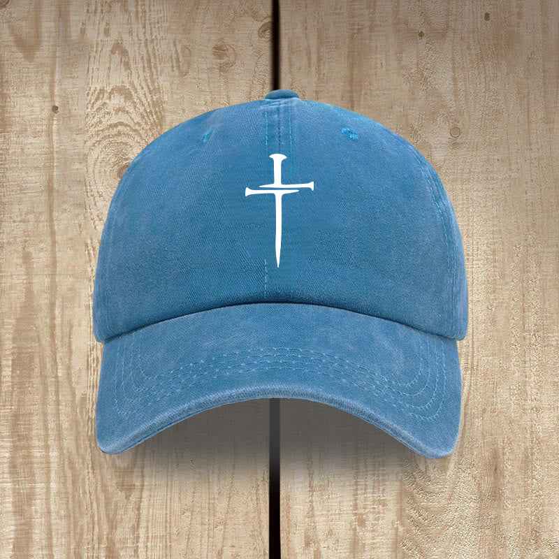 ✝️ Minimalist Three Nails Cross Hat | Christian Art & Faith