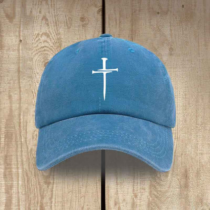✝️ Minimalist Three Nails Cross Hat | Christian Art & Faith