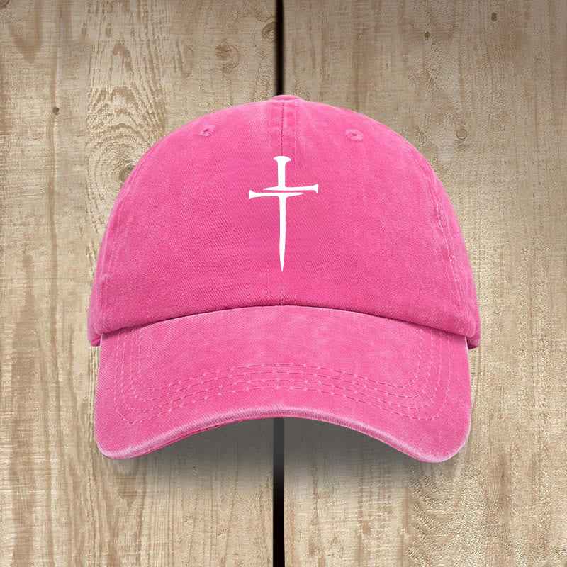 ✝️ Minimalist Three Nails Cross Hat | Christian Art & Faith