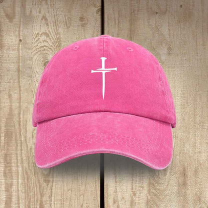 ✝️ Minimalist Three Nails Cross Hat | Christian Art & Faith