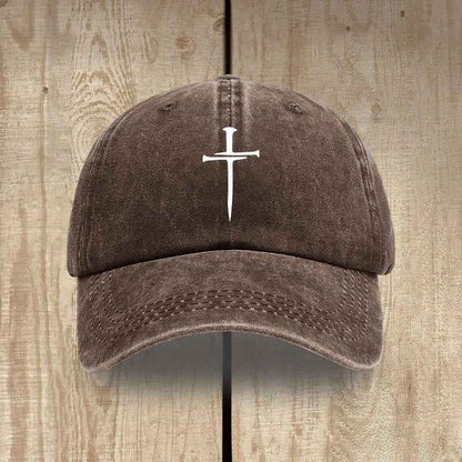 ✝️ Minimalist Three Nails Cross Hat | Christian Art & Faith